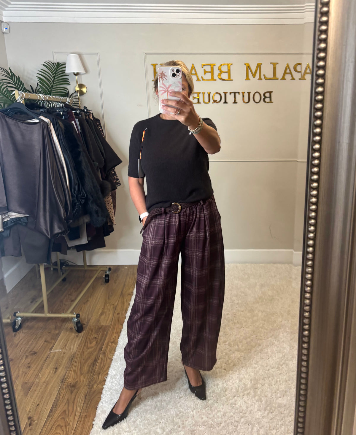 Amber tartan trousers
