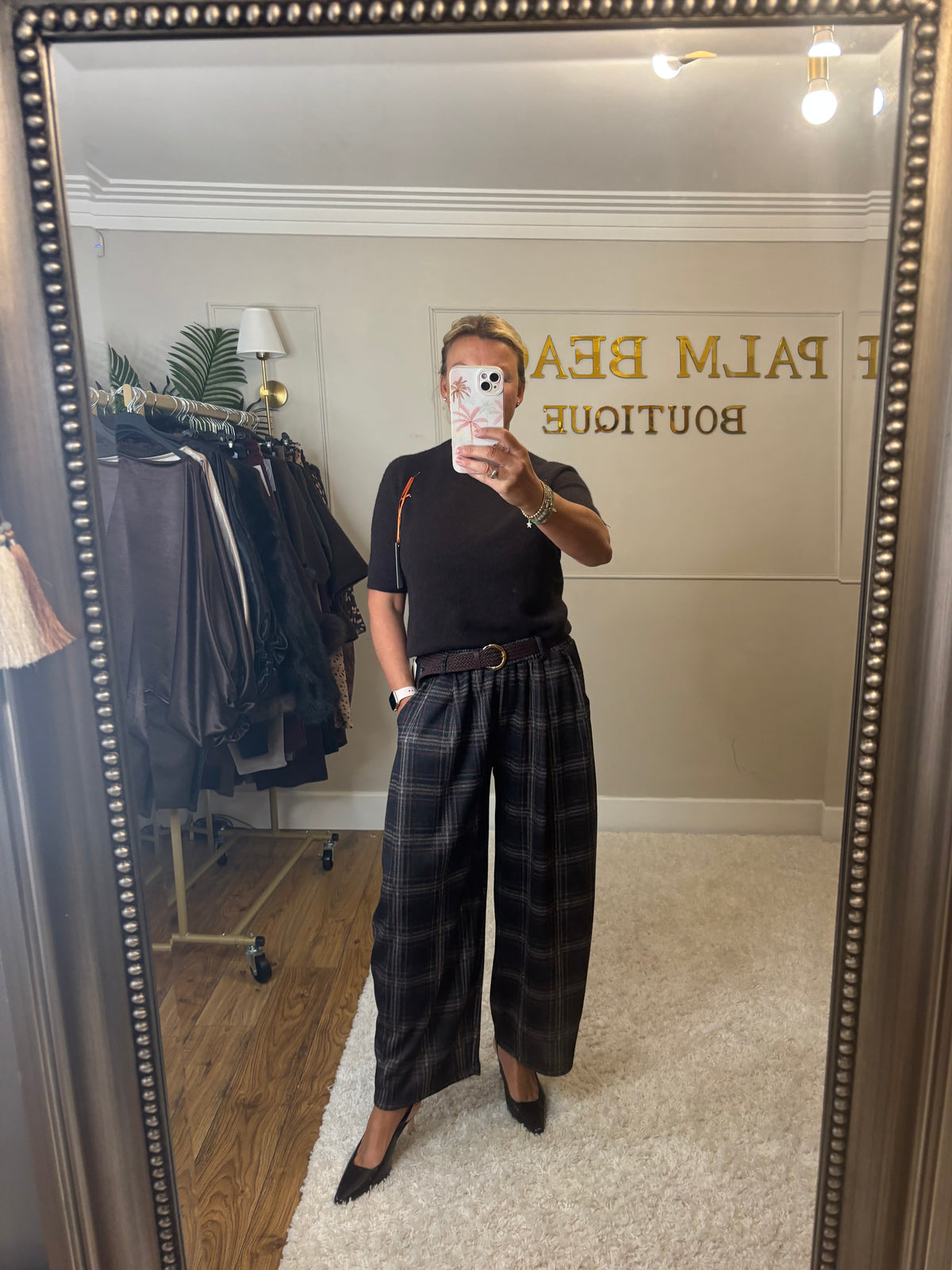 Amber tartan trousers
