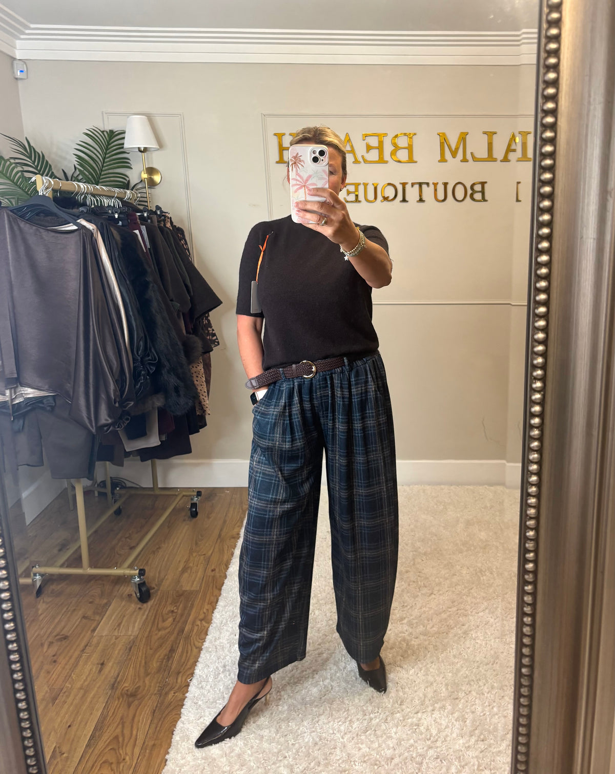 Amber tartan trousers