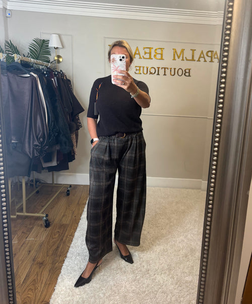 Amber tartan trousers